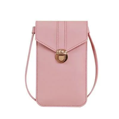 Women's Crossbody Faux Leather Phone Clutch