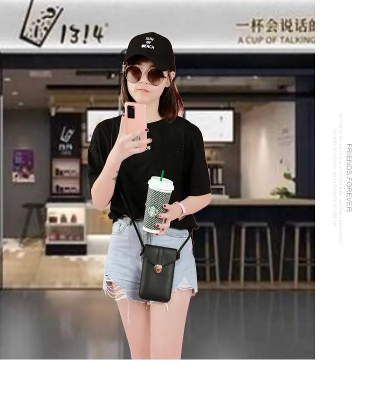Women's Crossbody Faux Leather Phone Clutch
