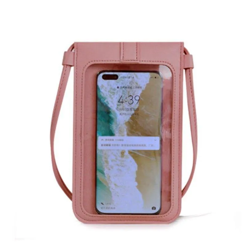 Women's Crossbody Faux Leather Phone Clutch