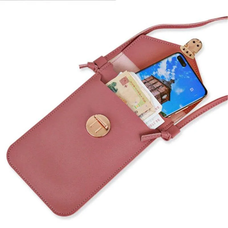 Women's Crossbody Faux Leather Phone Clutch