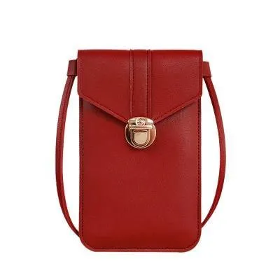 Women's Crossbody Faux Leather Phone Clutch