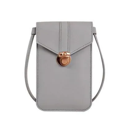 Women's Crossbody Faux Leather Phone Clutch
