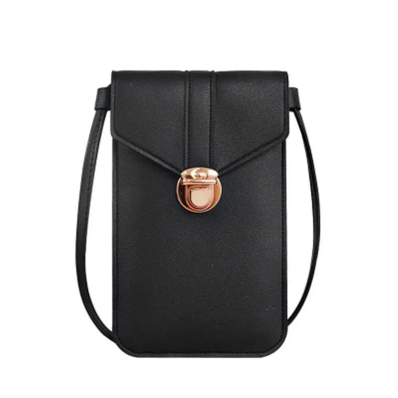 Women's Crossbody Faux Leather Phone Clutch