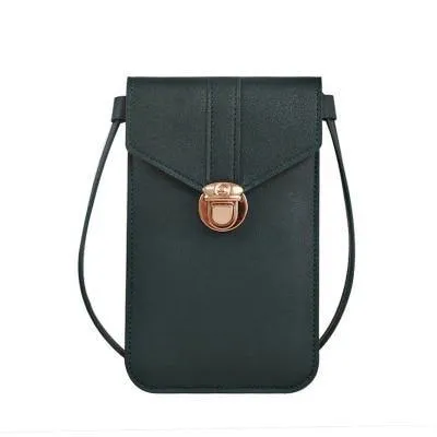 Women's Crossbody Faux Leather Phone Clutch