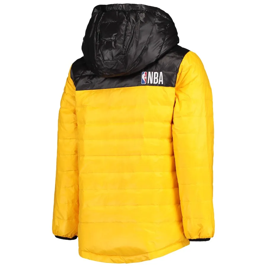 Youth Los Angeles Lakers Gold Double Dribble Reversible Packable Full-Zip Puffer Jacket