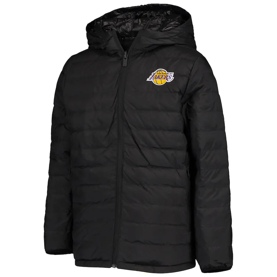 Youth Los Angeles Lakers Gold Double Dribble Reversible Packable Full-Zip Puffer Jacket