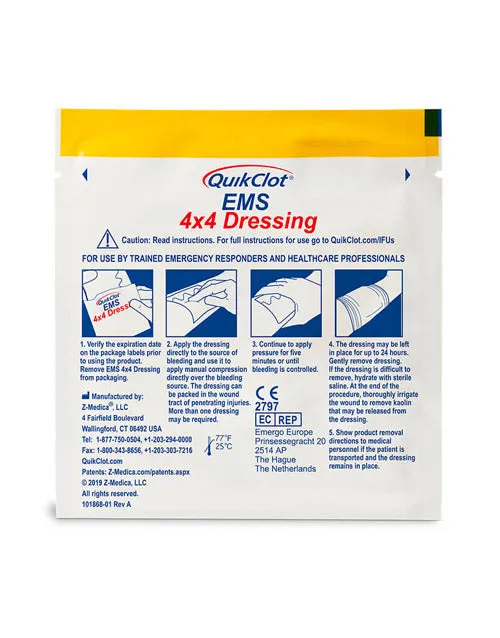 Z-Medica QuikClot® EMS 4x4 Dressing