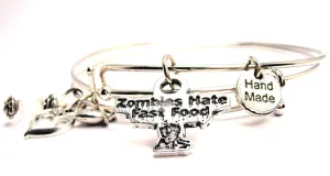 Zombies Hate Fast Food Expandable Bangle Bracelet Set